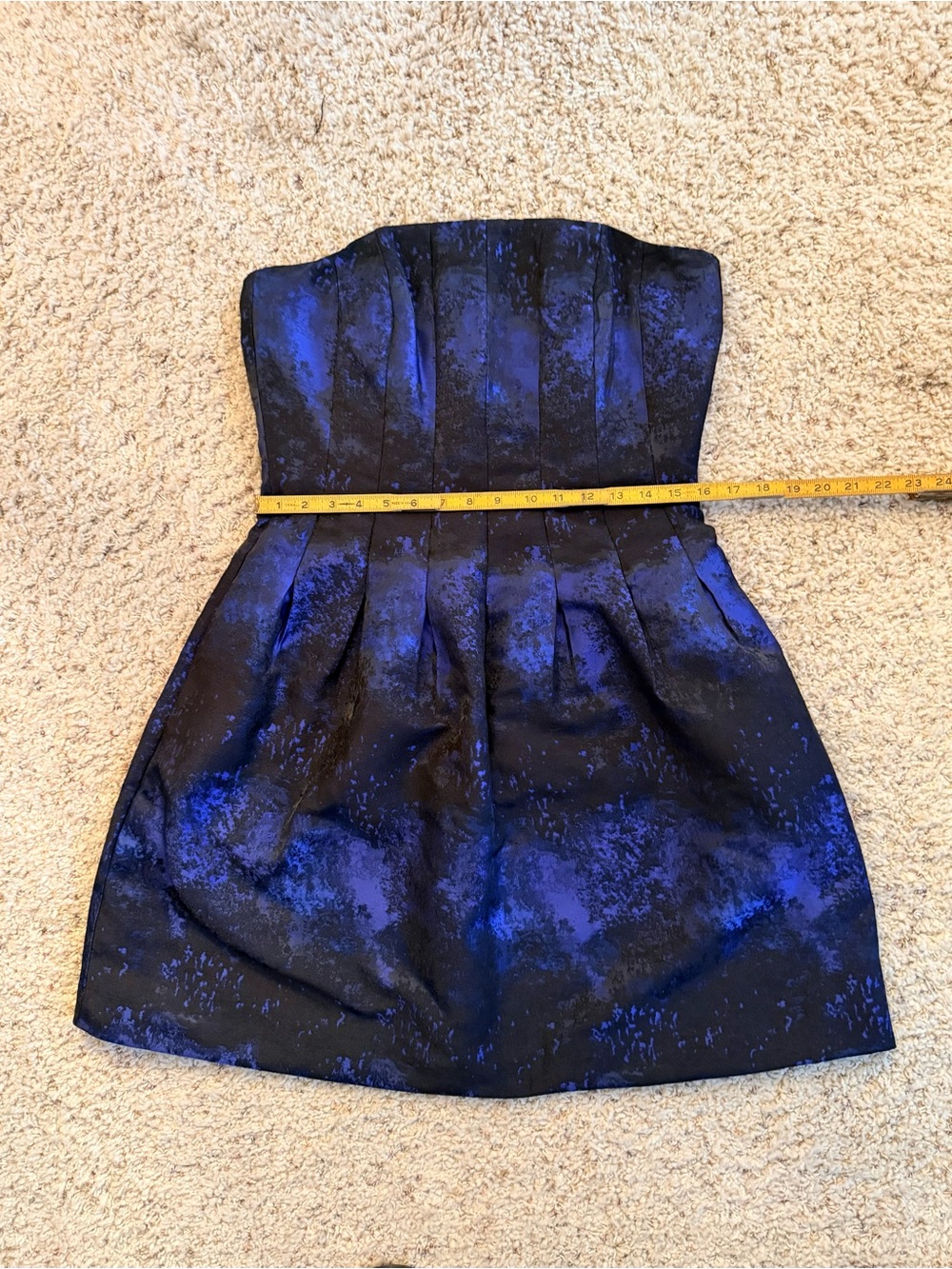 Homecoming H&M Strapless Blue Black Jacquard Cocktail Mini Bubble inspired 12 - Picture 9 of 15